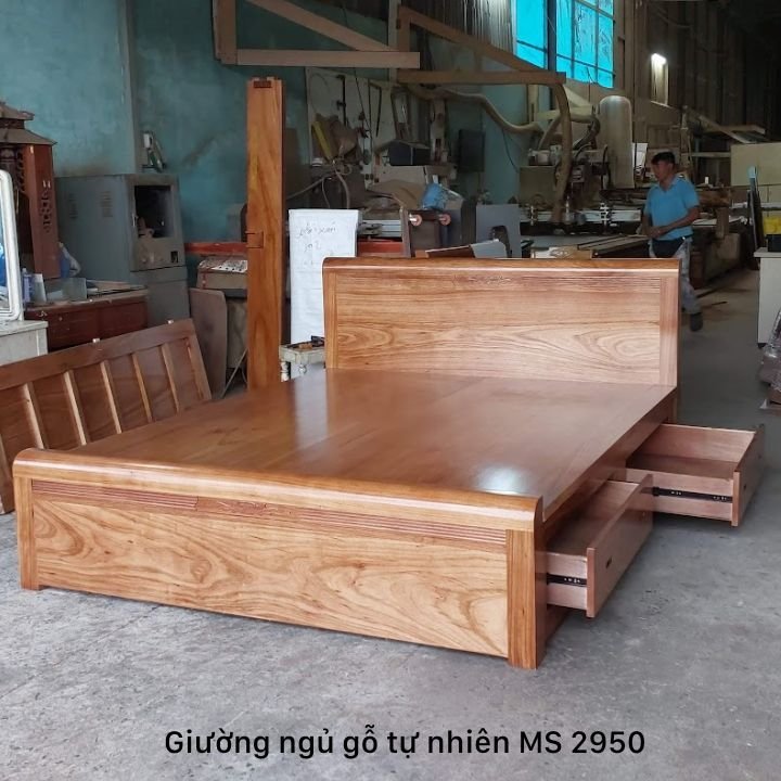 Giường gỗ hương xám tự nhiên