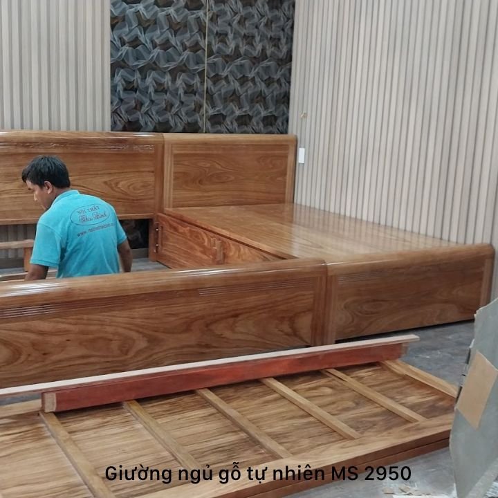 Giường ngủ gỗ hương xám tự nhiên