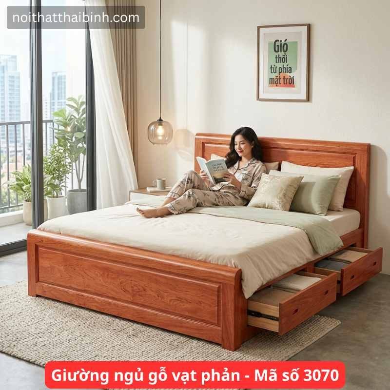 Giường ngủ gỗ vạt phản