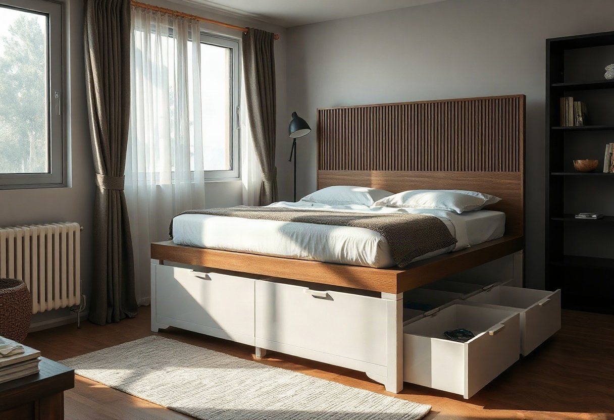 Giường ngủ ngăn kéo tiện lợi
