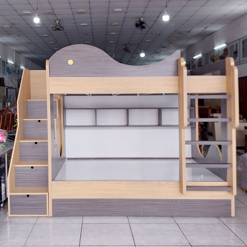 Giường tầng cho bé hình cá heo MS 3175 - kỹ thuật đóng mộng chắc chắn