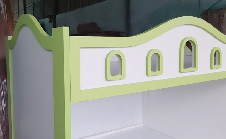 Mẫu Giường 2 Tầng Đẹp MDF Lõi Xanh Cầu Thang Hộp An Toàn