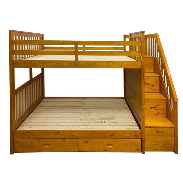 Nơi bán giường tầng gỗ tự nhiên cho bé Giường tầng gỗ tự nhiên MS 2886 - góc nghiêng