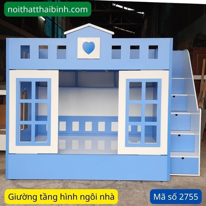 Giường tầng trẻ em hình ngôi nhà