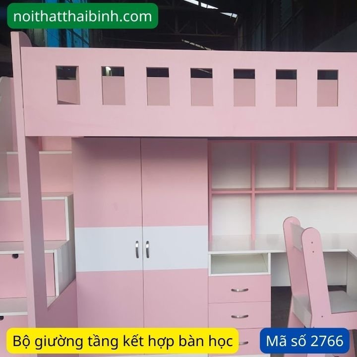 Giường tầng kết hợp bàn học