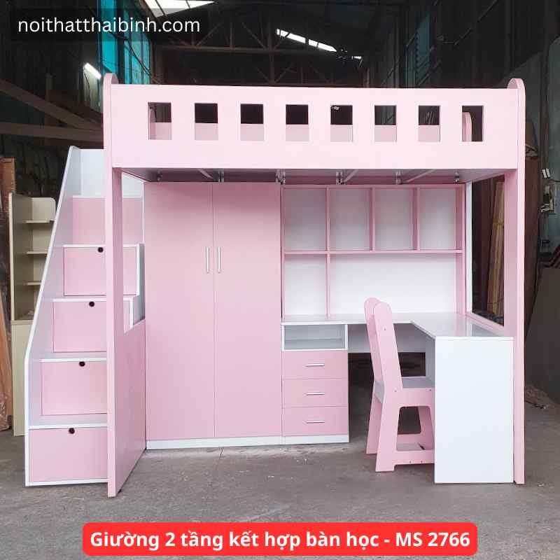Giường tầng kết hợp bàn học tủ áo
