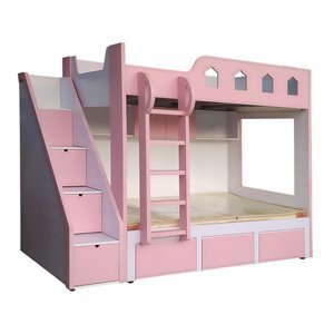 Giường tầng bé gái màu hồng MS 2074