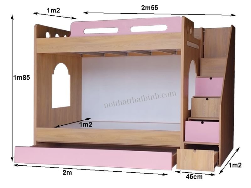 Kích thước giường 2 tầng giá rẻ Kích thước giường 2 tầng giá rẻ