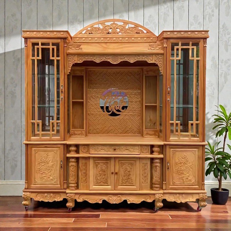 Kệ tivi kết hợp bàn thờ MS 3324 - góc nghiêng