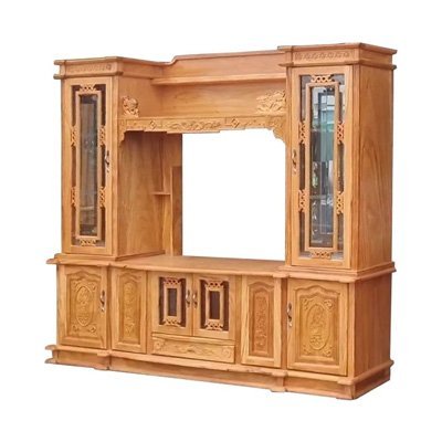 Kệ tivi gỗ gõ đỏ kết hợp tủ rượu MS 2737