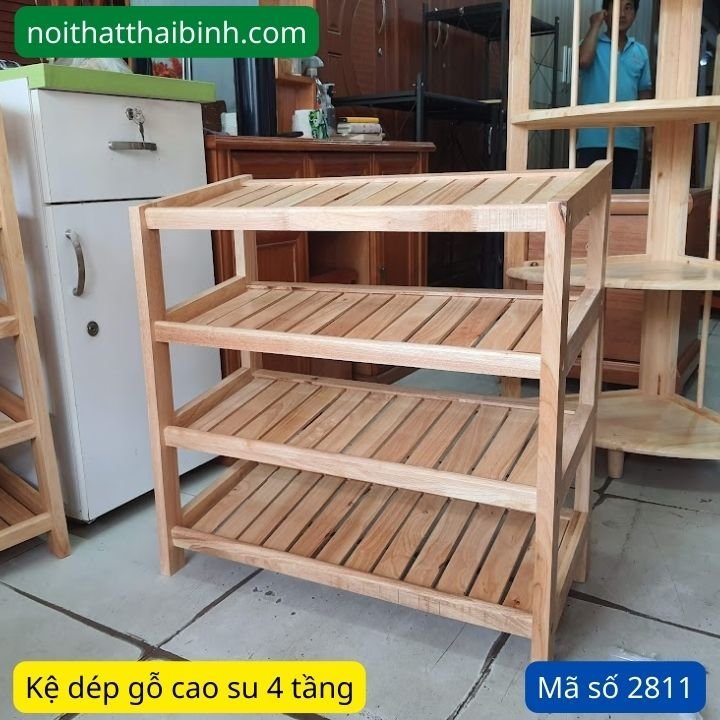 Kệ Giày Dép Gỗ 4 Tầng
