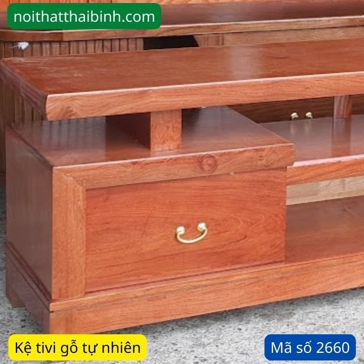 Kệ tivi gỗ tự nhiên vân hương đá