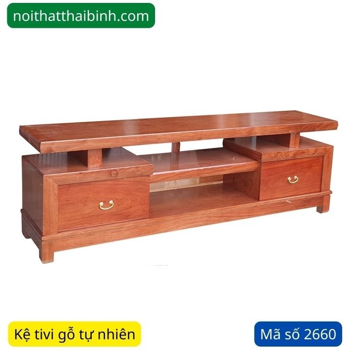Kệ tivi gỗ tự nhiên vân hương đá