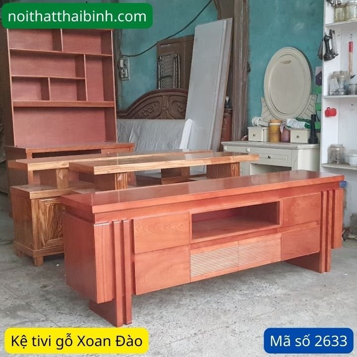 Giá kệ tivi gỗ xoan đào