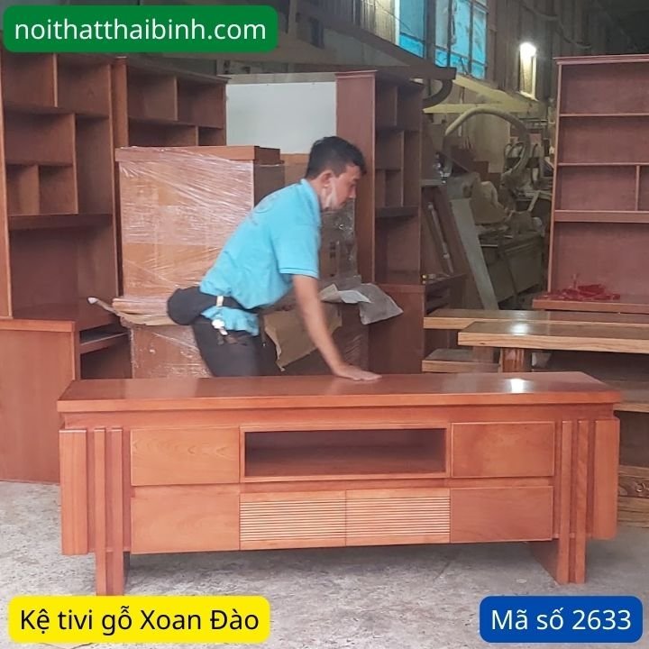 Tủ kệ tivi gỗ xoan đào