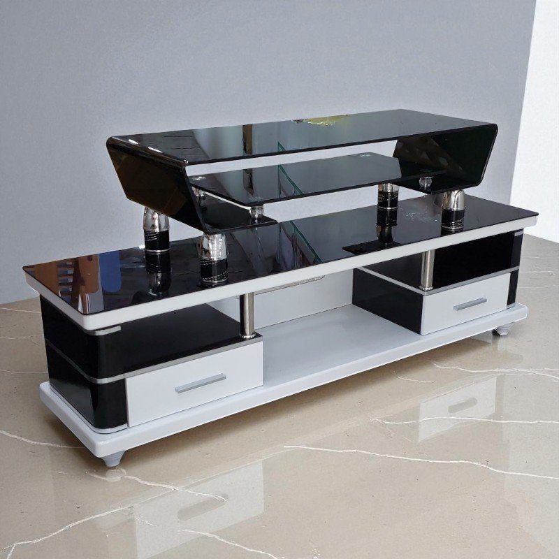 Kệ tivi kính cường lực 2 tầng
