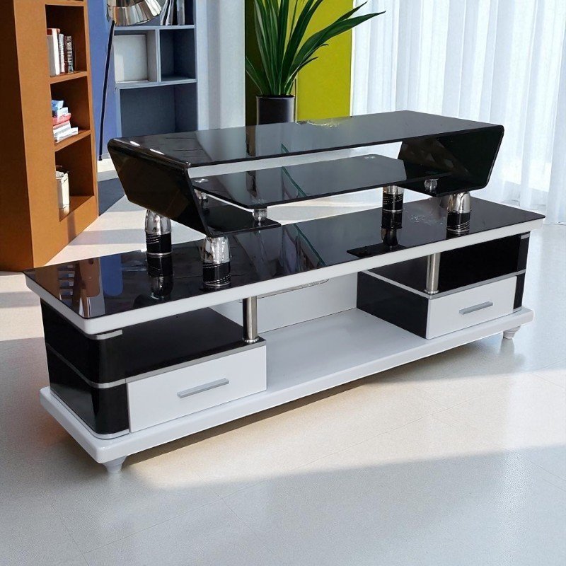 Kệ tivi kính cường lực 2 tầng