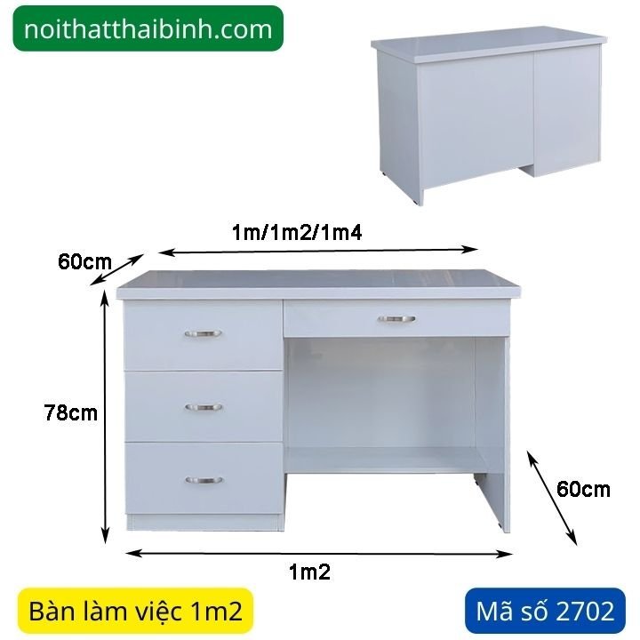Bàn làm việc màu trắng MS 2672