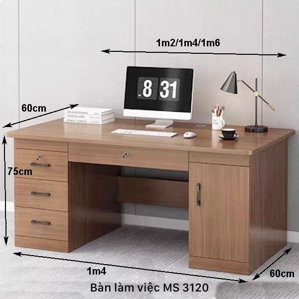 Bàn làm việc gỗ MDF bền đẹp phù hợp không gian làm việc tại nhà Bàn làm việc gỗ MDF bền đẹp phù hợp không gian làm việc tại nhà
