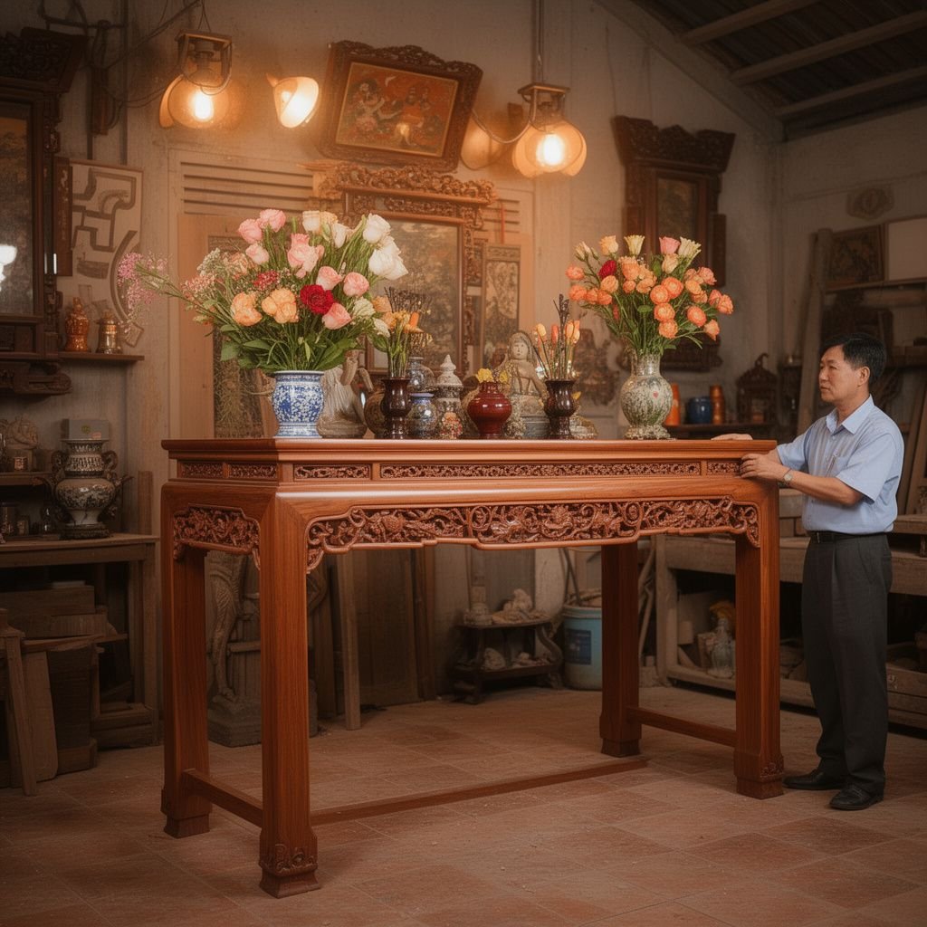 Nên chọn kích thước bàn thờ như thế nào để hợp phong thủy? - Đồ Gỗ Thái Bình