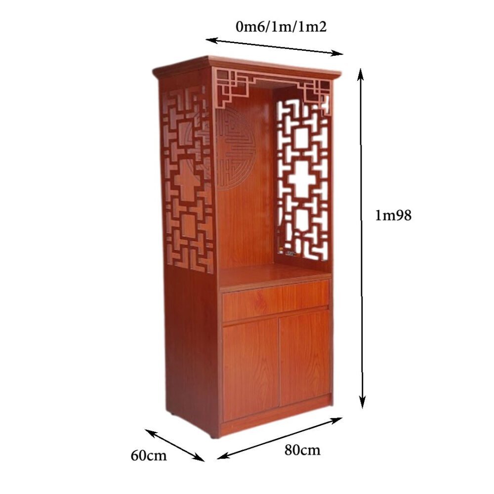 Kích thước bàn thờ đứng có vách ngăn Kích thước bàn thờ đứng có vách ngăn