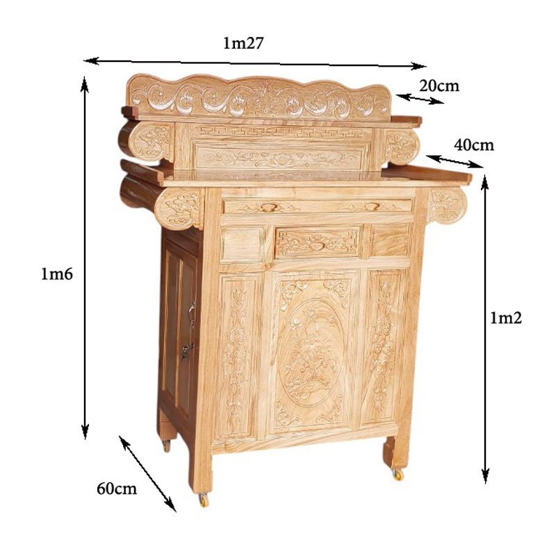 Kích thước bàn thờ gia tiên 2 tầng