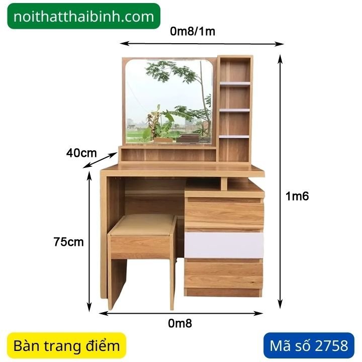 Mẫu bàn trang điểm đẹp MS 2757