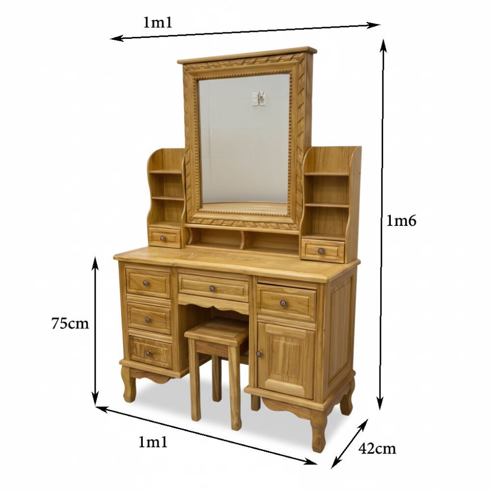 Bàn trang điểm gỗ gõ MS 3305