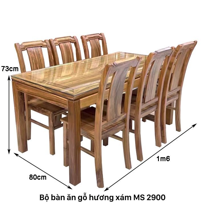 Bộ bàn ăn gỗ tự nhiên 6 ghế MS 2900
