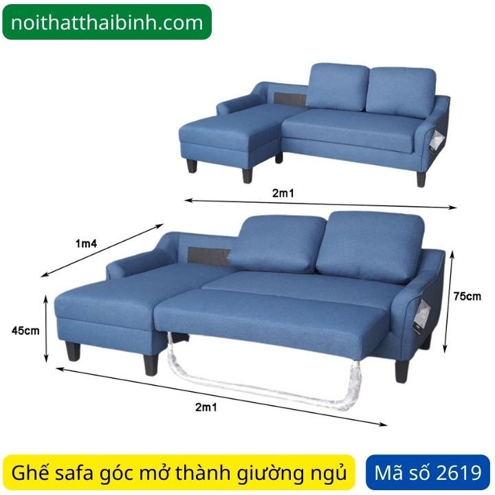 Kích thước ghế sofa mở ra thành giường ngủ