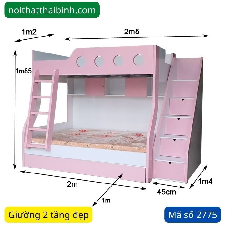 Kích thước giường ngủ 2 tầng đẹp