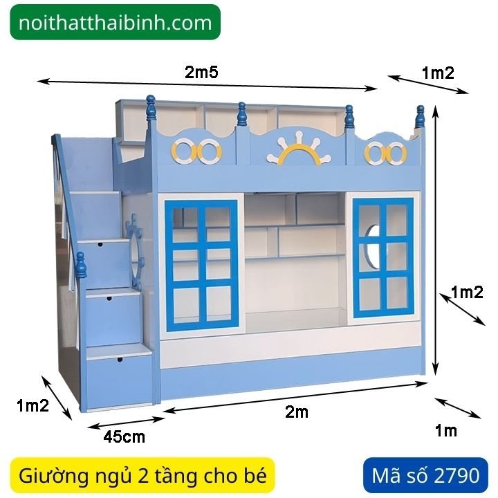 Kích thước giường ngủ 2 tầng cho bé