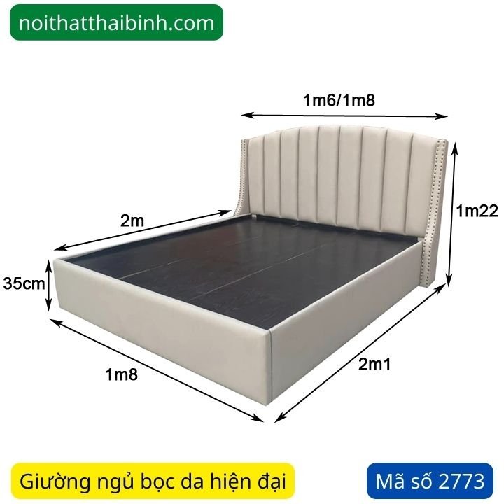 Giường bọc da sang trọng MS 2773