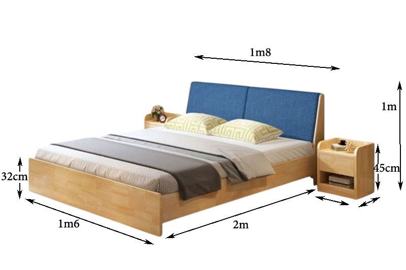 Giường ngủ gỗ tự nhiên hiện đại Giường ngủ gỗ tự nhiên hiện đại