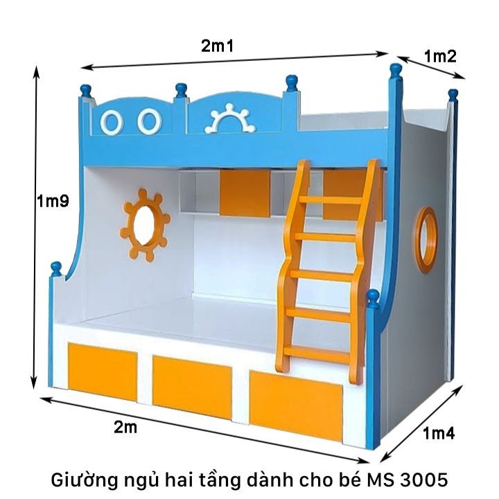 Kích thước giường ngủ hai tầng dành cho bé