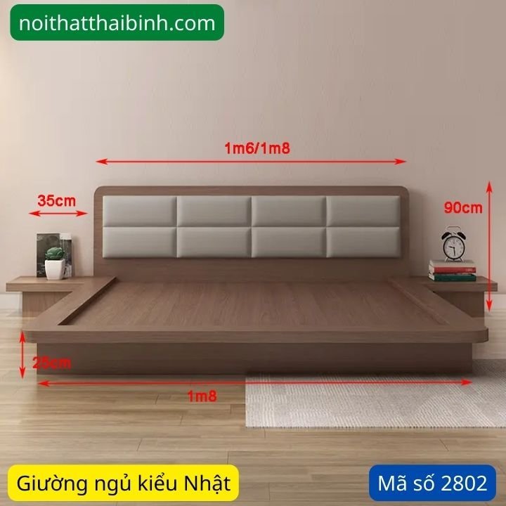 Giường bệt kiểu Nhật phong cách tối giản cho phòng ngủ Giường bệt kiểu nhật MS 2802