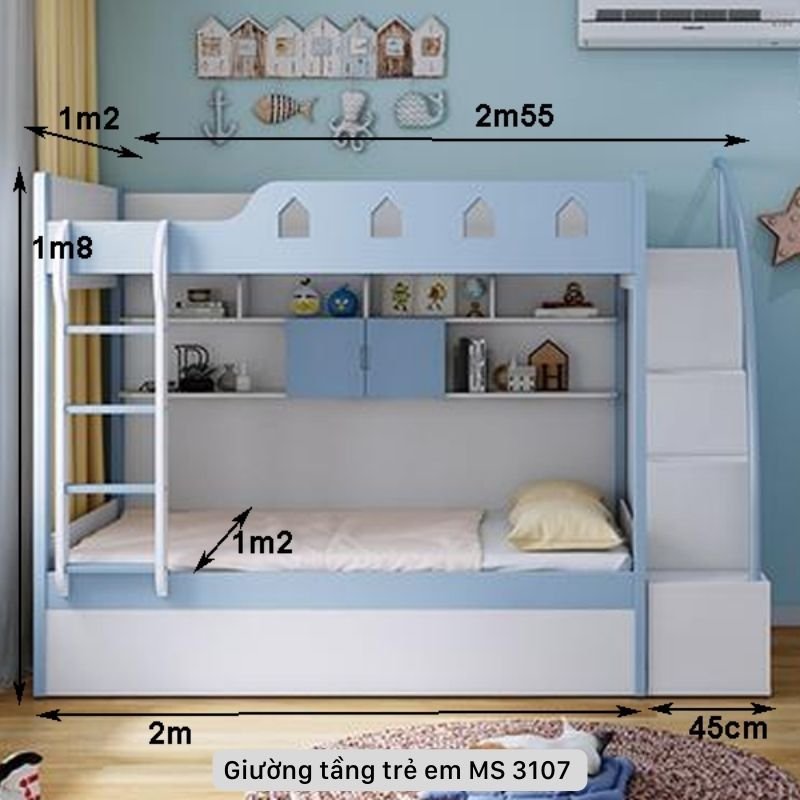 Kích thước giường tầng 1m2 cao cấp Kích thước giường tầng 1m2 cao cấp