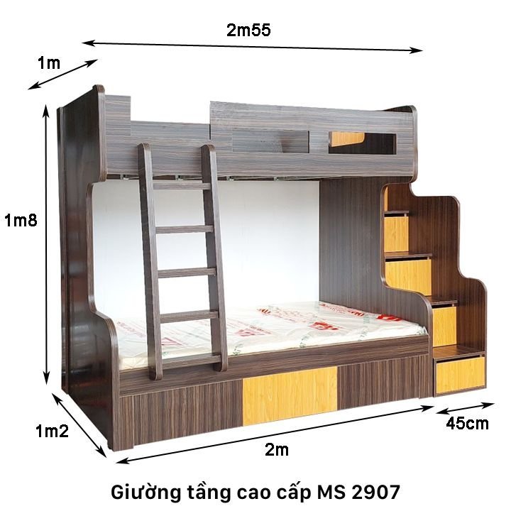 Kích thước giường tầng cao cấp hiện đại