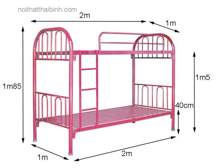 Giường tầng sắt sơn tĩnh điện MS 1830