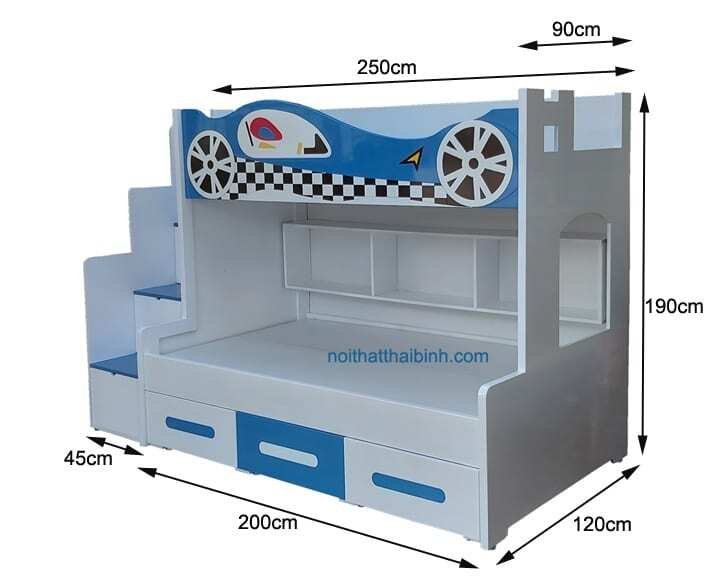 Giường Tầng Trẻ Em Cho Bé Trai MS 1001