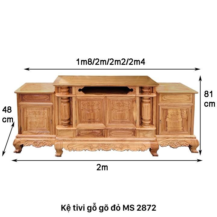 Kích thước kệ tivi gỗ gõ đỏ đẹp Kích thước kệ tivi gỗ gõ đỏ đẹp
