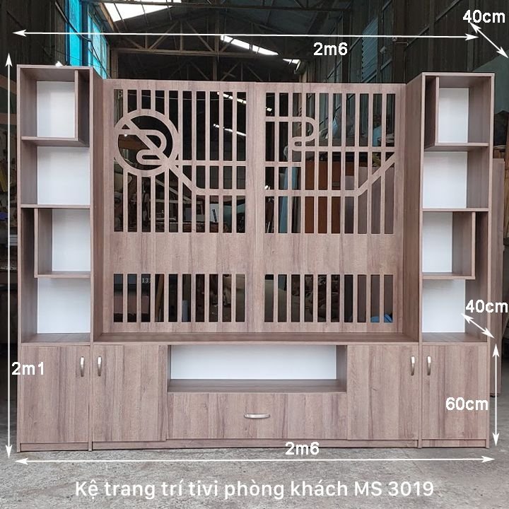 Kích thước kệ trang trí tivi phòng khách