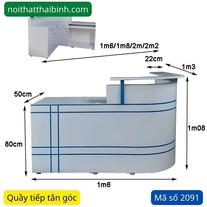 Quầy tiếp tân góc đẹp MS 2091