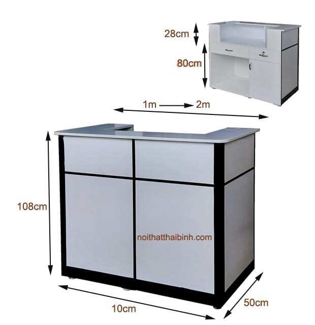 Kích thước Quầy tính tiền 1m
