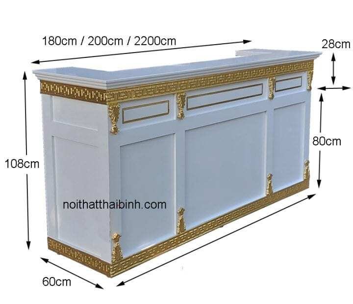 Quầy tiếp tân đẹp dát vàng MS 9947