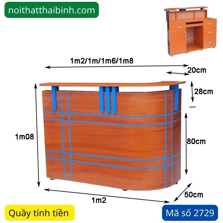 Quầy tiếp tân đẹp giá rẻ MS 2729