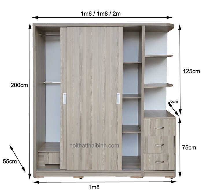 Tủ quần áo cánh lùa hiện đại MS 1233