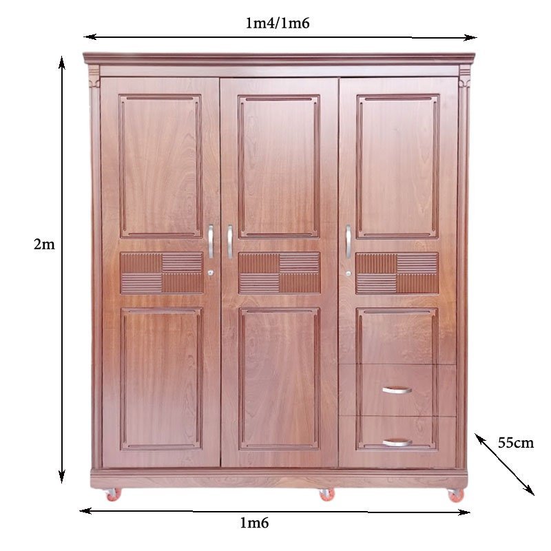 Tủ Quần Áo 3 Cánh Gỗ Công Nghiệp MS 3230