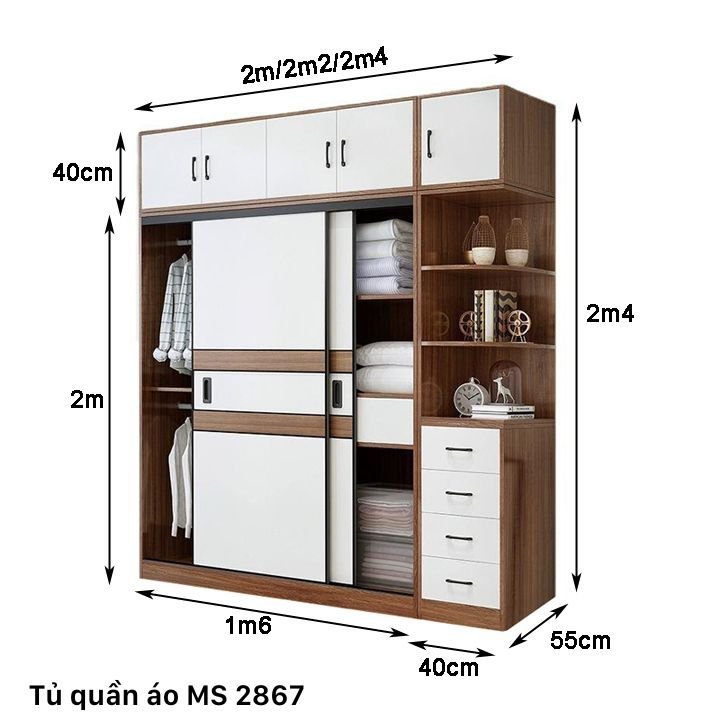 Kích thước tủ quần áo cao đụng trần Kích thước tủ quần áo cao đụng trần