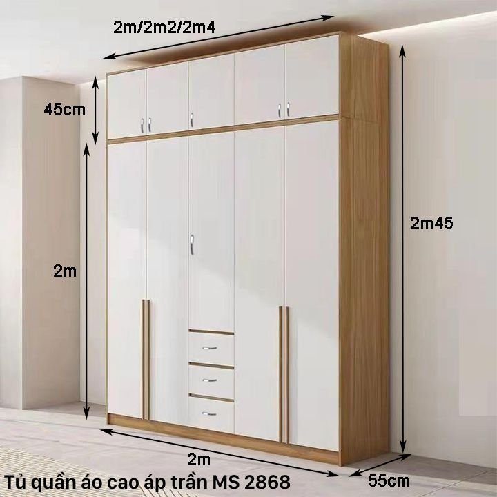 Kích thước tủ quần áo cao áp trần đẹp Kích thước tủ quần áo cao áp trần đẹp